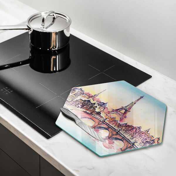 Skleněná deska do kuchyně Krajina paříže eiffelova věž