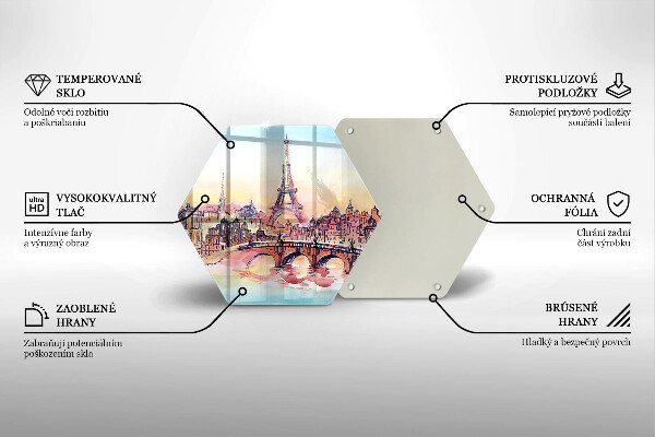 Skleněná deska do kuchyně Krajina paříže eiffelova věž