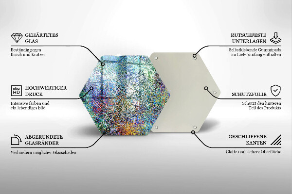 Skleněná deska do kuchyně Barevné linie abstrakce