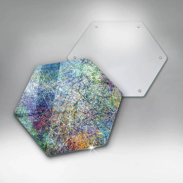 Skleněná deska do kuchyně Barevné linie abstrakce