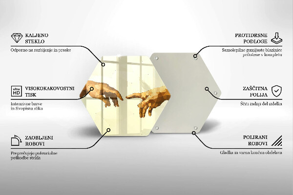 Skleněná deska do kuchyně Stvoření adamových rukou