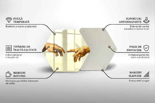 Skleněná deska do kuchyně Stvoření adamových rukou