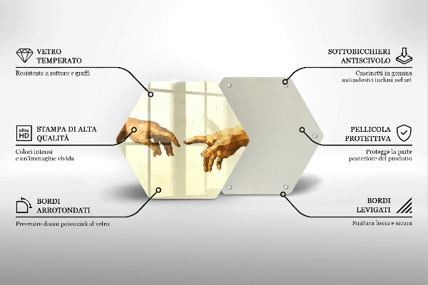 Skleněná deska do kuchyně Stvoření adamových rukou