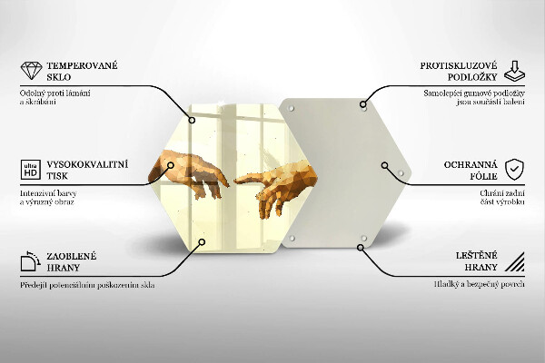 Skleněná deska do kuchyně Stvoření adamových rukou