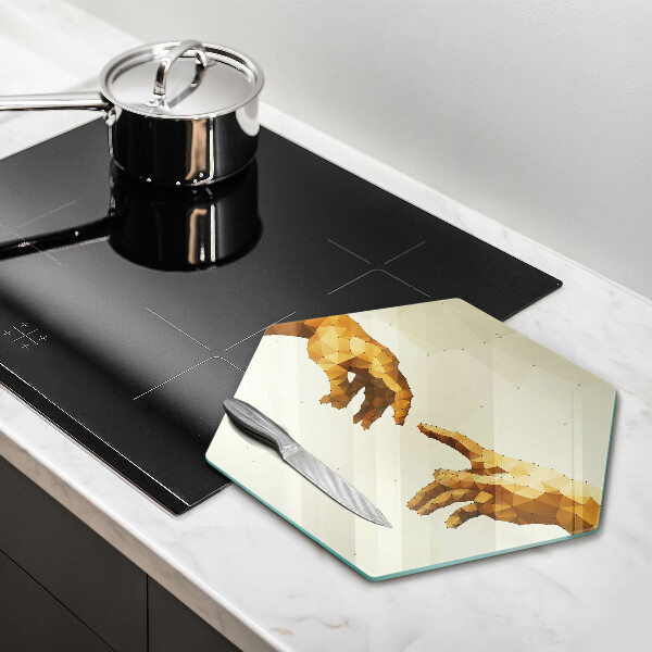 Skleněná deska do kuchyně Stvoření adamových rukou