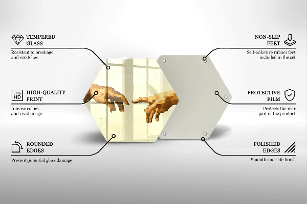 Skleněná deska do kuchyně Stvoření adamových rukou