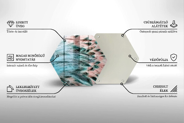 Skleněná deska do kuchyně Boho ptačí peří