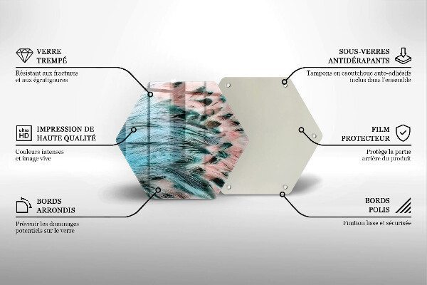 Skleněná deska do kuchyně Boho ptačí peří