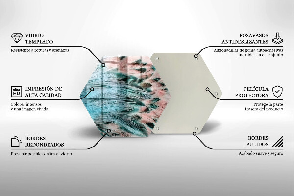 Skleněná deska do kuchyně Boho ptačí peří