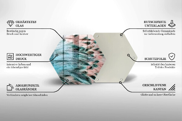 Skleněná deska do kuchyně Boho ptačí peří