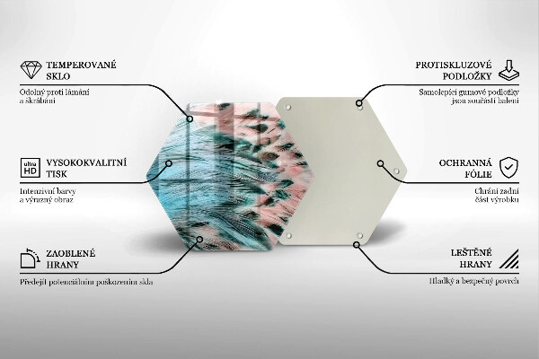 Skleněná deska do kuchyně Boho ptačí peří