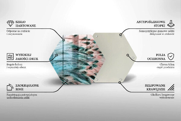 Skleněná deska do kuchyně Boho ptačí peří