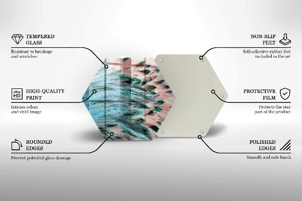 Skleněná deska do kuchyně Boho ptačí peří