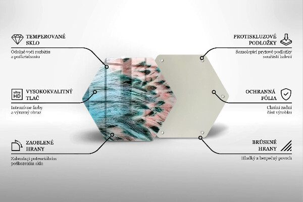 Skleněná deska do kuchyně Boho ptačí peří