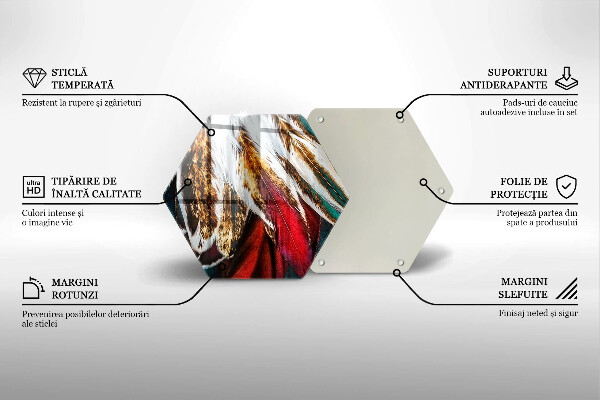 Skleněná deska do kuchyně Boho ptačí peří