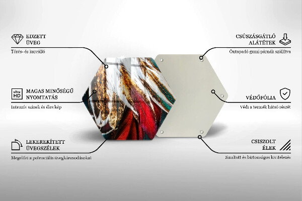 Skleněná deska do kuchyně Boho ptačí peří