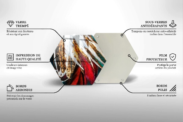 Skleněná deska do kuchyně Boho ptačí peří