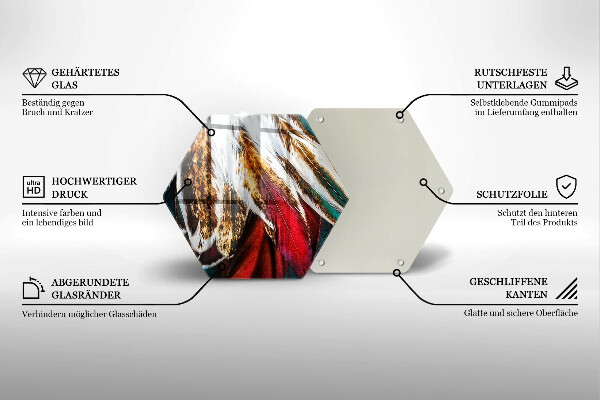 Skleněná deska do kuchyně Boho ptačí peří