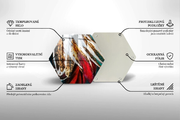 Skleněná deska do kuchyně Boho ptačí peří