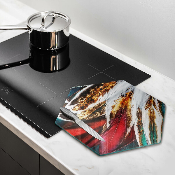 Skleněná deska do kuchyně Boho ptačí peří