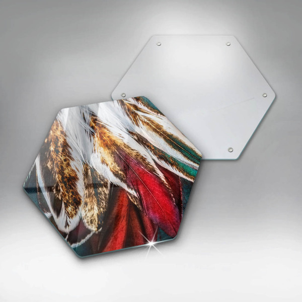 Skleněná deska do kuchyně Boho ptačí peří