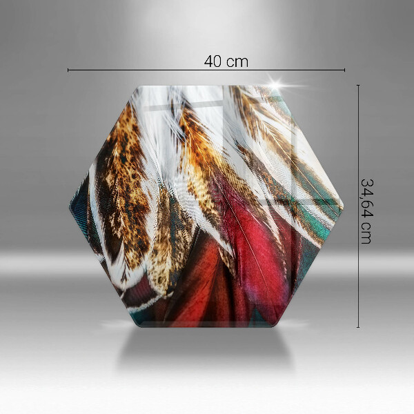 Skleněná deska do kuchyně Boho ptačí peří