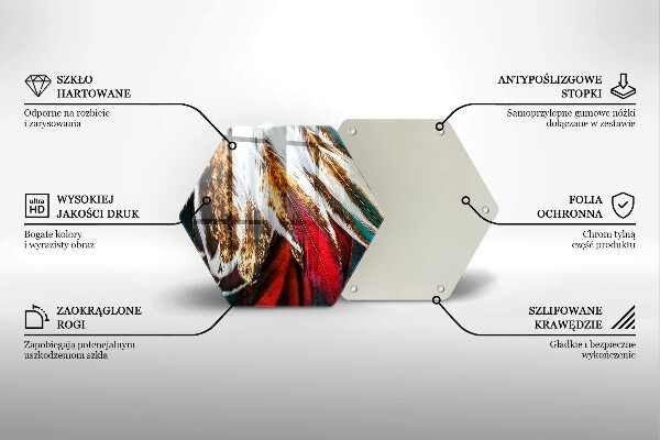 Skleněná deska do kuchyně Boho ptačí peří