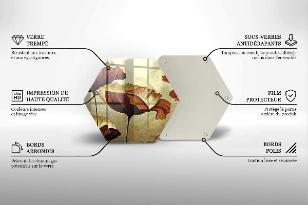 Skleněná deska do kuchyně Malované boho květiny