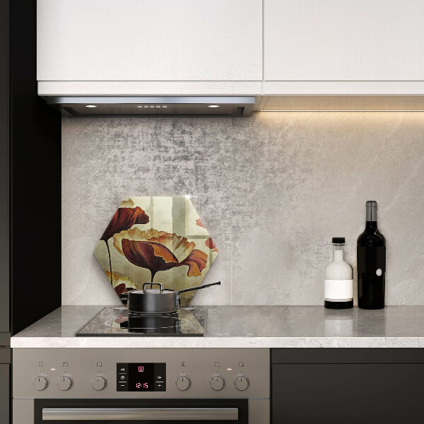 Skleněná deska do kuchyně Malované boho květiny