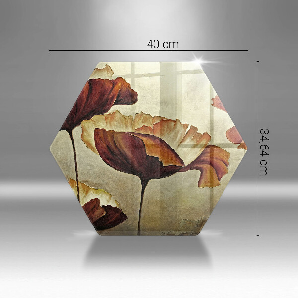 Skleněná deska do kuchyně Malované boho květiny