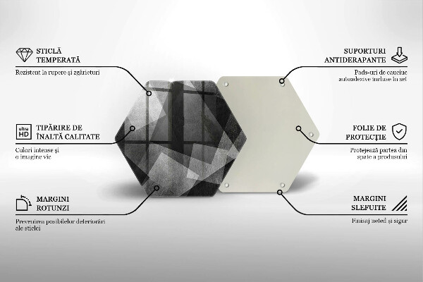Skleněné krájecí prkénko Geometrické abstrakce