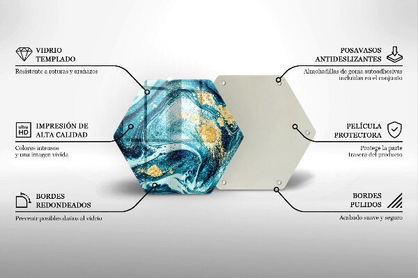 Skleněné krájecí prkénko Modré zlato abstrakce