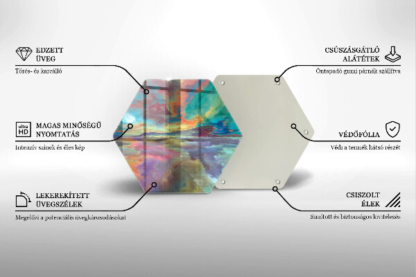 Skleněné krájecí prkénko Barevné nebe