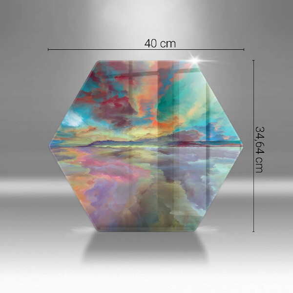 Skleněné krájecí prkénko Barevné nebe