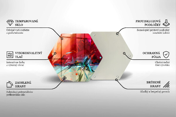 Skleněné krájecí prkénko Malovaná abstrakce