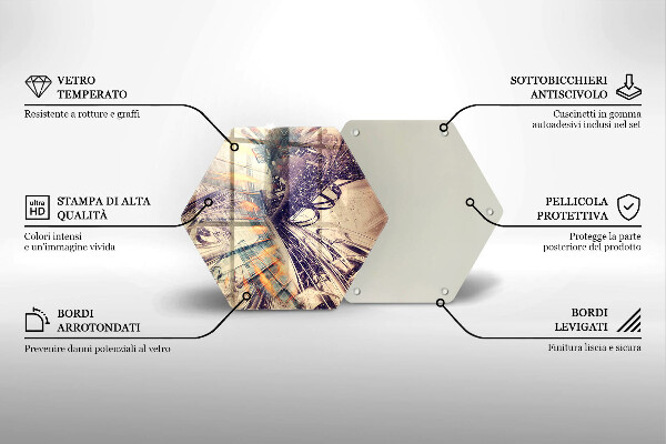 Skleněné krájecí prkénko Moderní kompozice