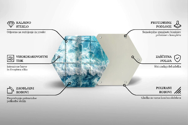 Skleněné krájecí prkénko Vlny mořské vody