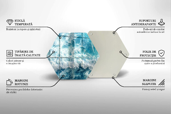 Skleněné krájecí prkénko Vlny mořské vody