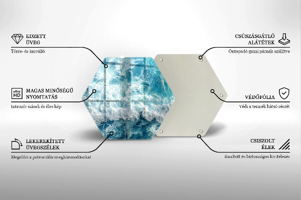 Skleněné krájecí prkénko Vlny mořské vody