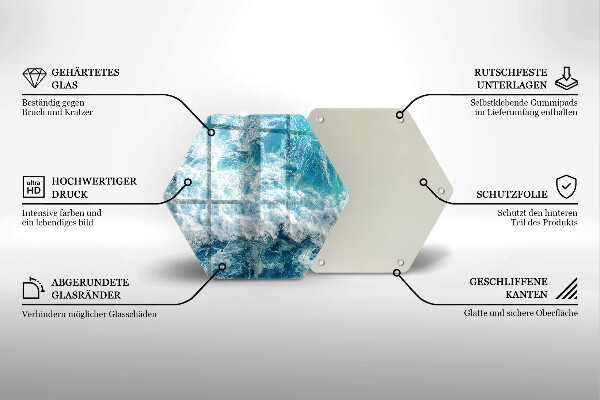 Skleněné krájecí prkénko Vlny mořské vody