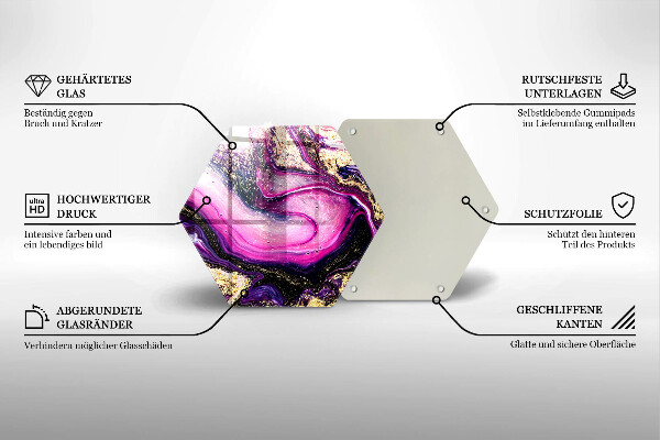 Skleněné krájecí prkénko Abstraktní design zlaté