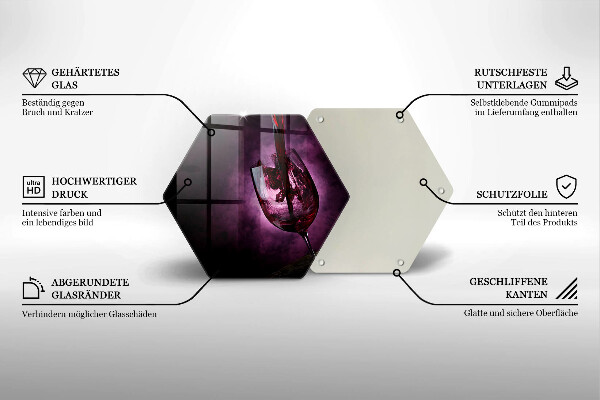 Skleněná deska do kuchyně Sklenice vína