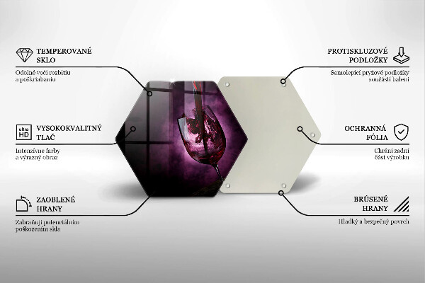 Skleněná deska do kuchyně Sklenice vína