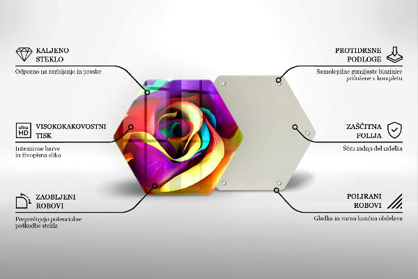 Skleněná krájecí deska Barevné okvětní lístky růží