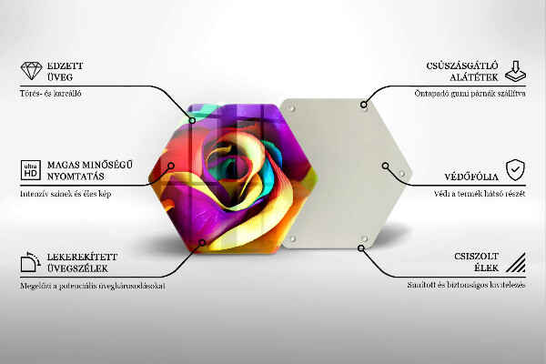 Skleněná krájecí deska Barevné okvětní lístky růží