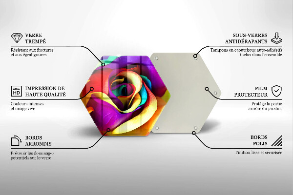 Skleněná krájecí deska Barevné okvětní lístky růží