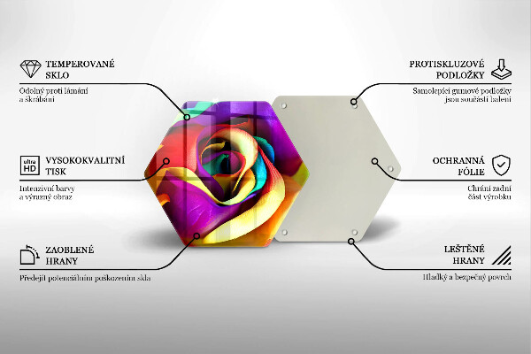 Skleněná krájecí deska Barevné okvětní lístky růží