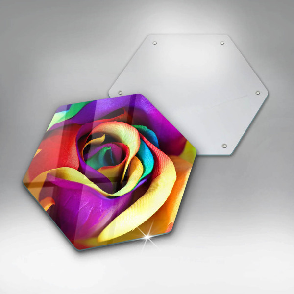 Skleněná krájecí deska Barevné okvětní lístky růží