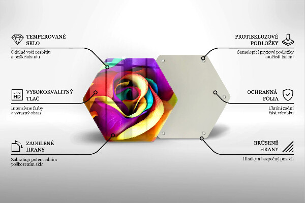 Skleněná krájecí deska Barevné okvětní lístky růží