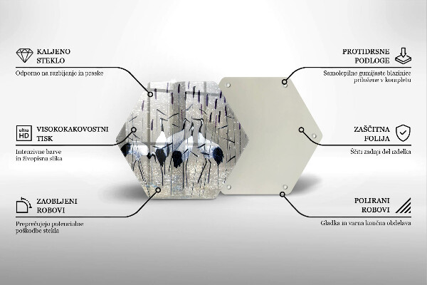 Skleněná krájecí deska Japonské jeřáby